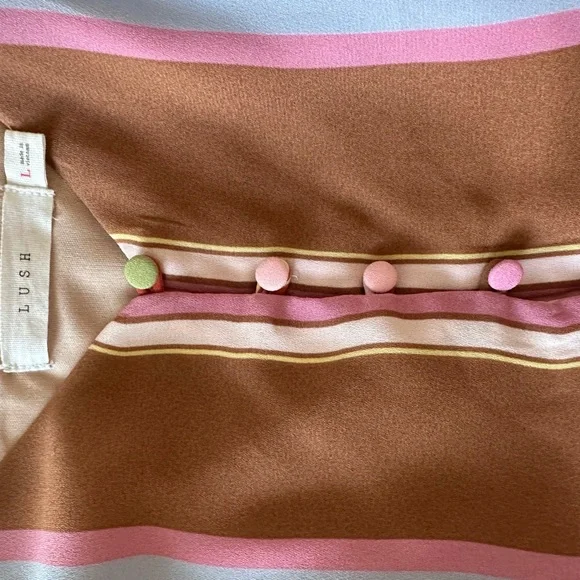 NWOT Lush Striped Multi-color Wrap Dress - Picture 6 of 6